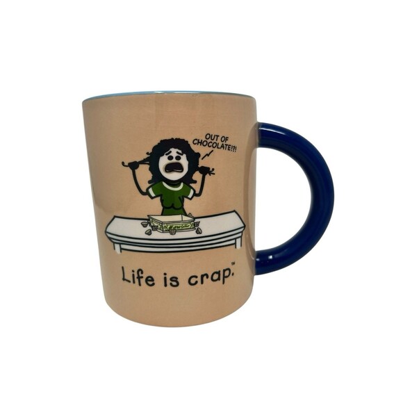 Life Is Crap Mug Out Of Chocolate!?! Funny Sarcastic Coffee Cup Tea - Picture 10 of 10